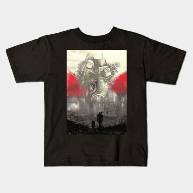 Fallout 4 Power Armor Video Gaming Art Kids T-Shirt by selmaeelsharon